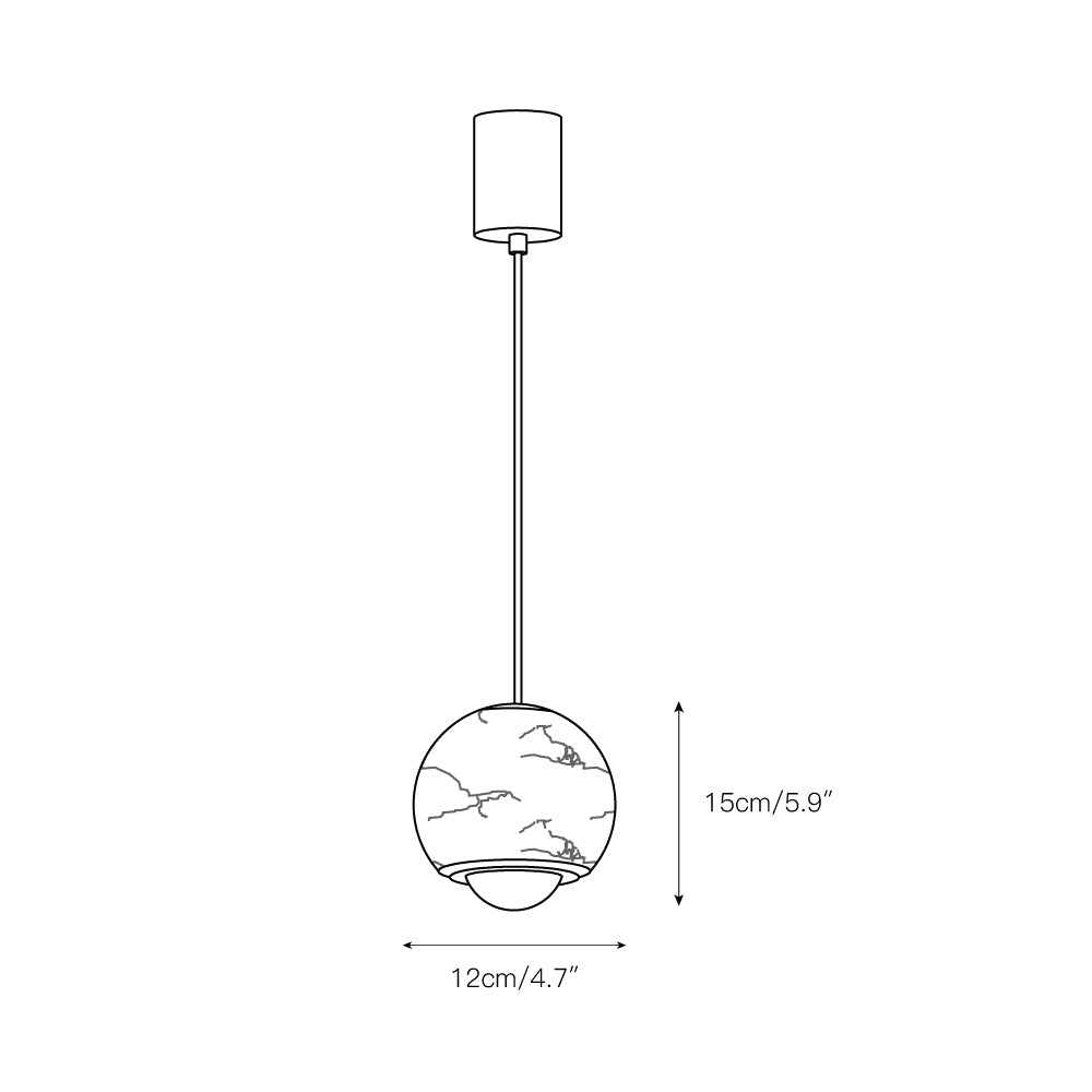 Suspension Freyza | Zephaan Moonlight Alabaster pour cuisine et salle à manger