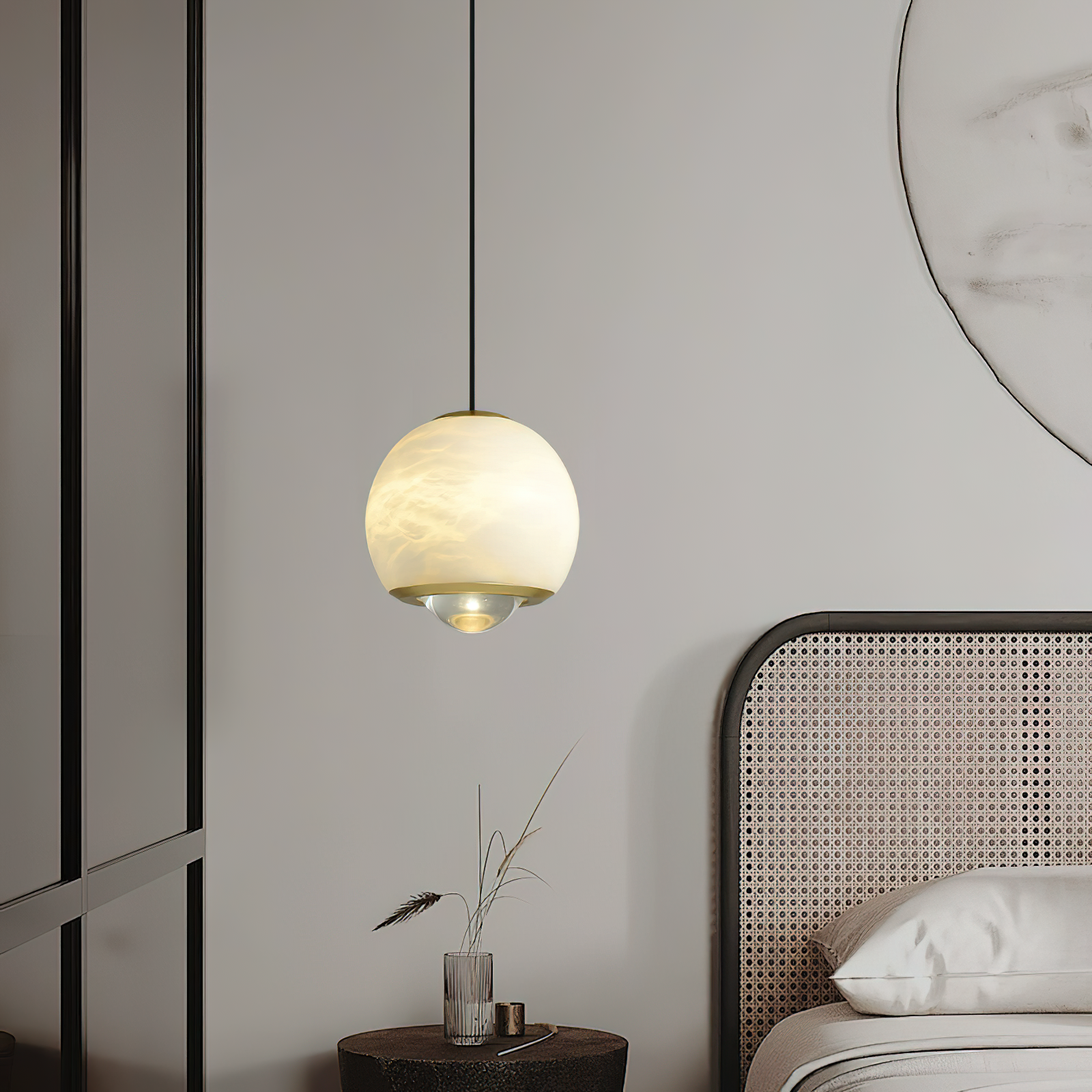 Suspension Freyza | Zephaan Moonlight Alabaster pour cuisine et salle à manger