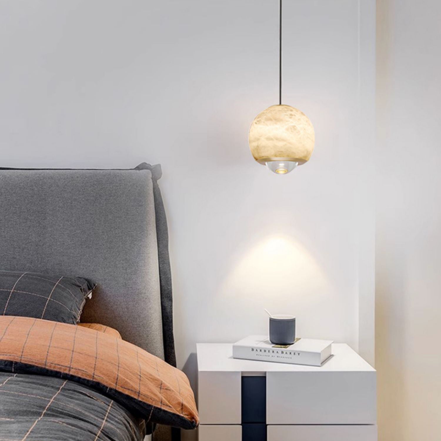 Suspension Freyza | Zephaan Moonlight Alabaster pour cuisine et salle à manger