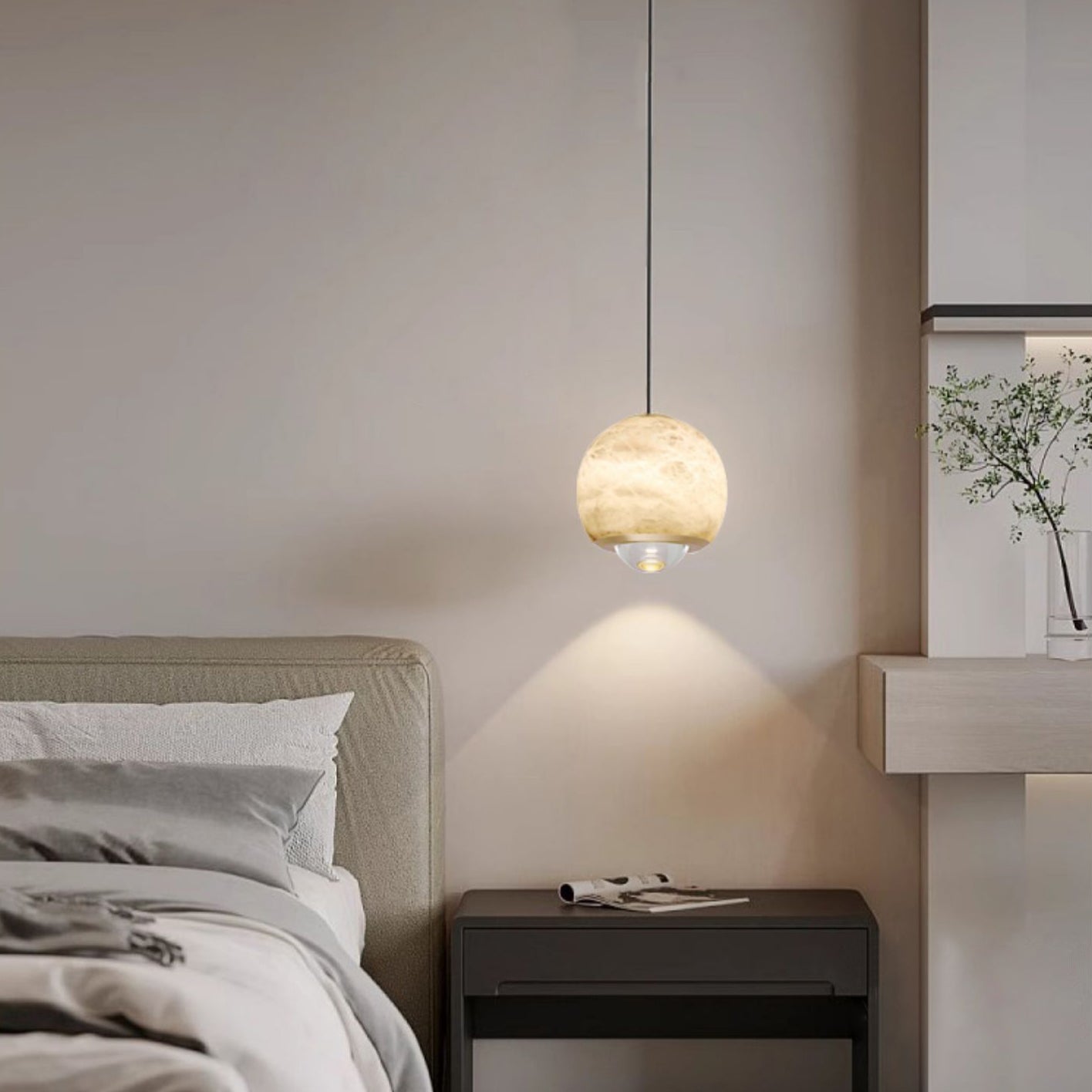 Suspension Freyza | Zephaan Moonlight Alabaster pour cuisine et salle à manger