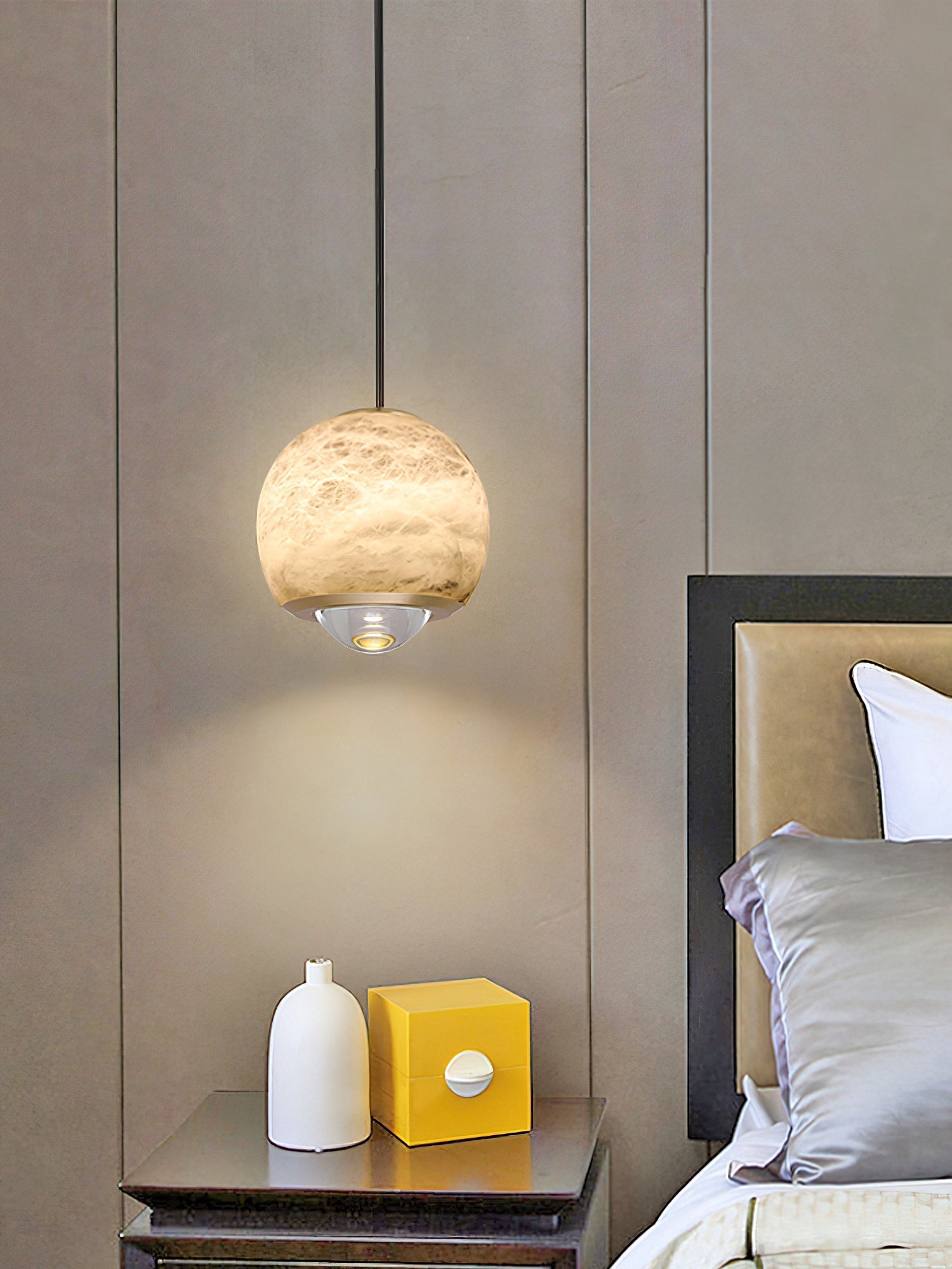 Suspension Freyza | Zephaan Moonlight Alabaster pour cuisine et salle à manger