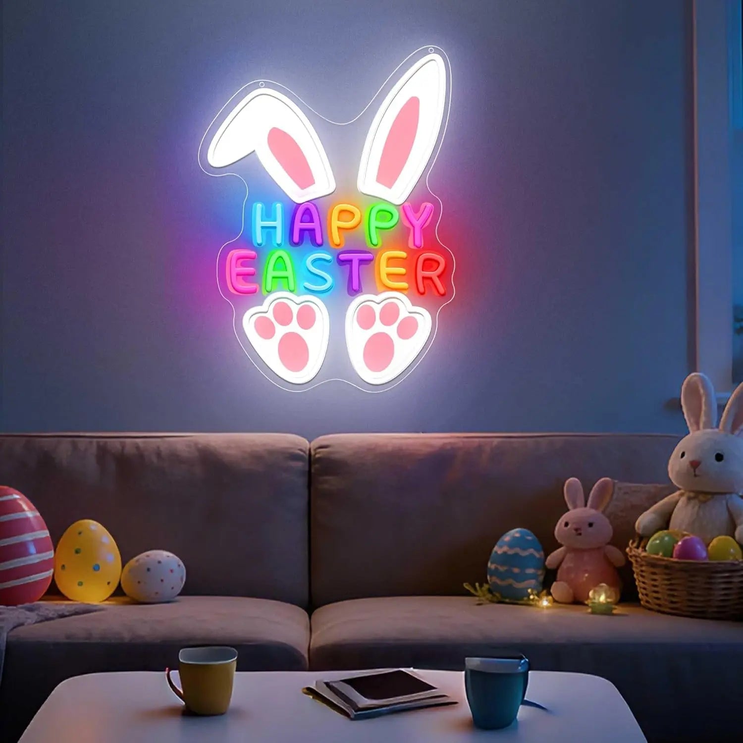 Festive Glow | Neon LED Sign for Easter with USB Connection | Vibrant Decoration for Parties and Events 2