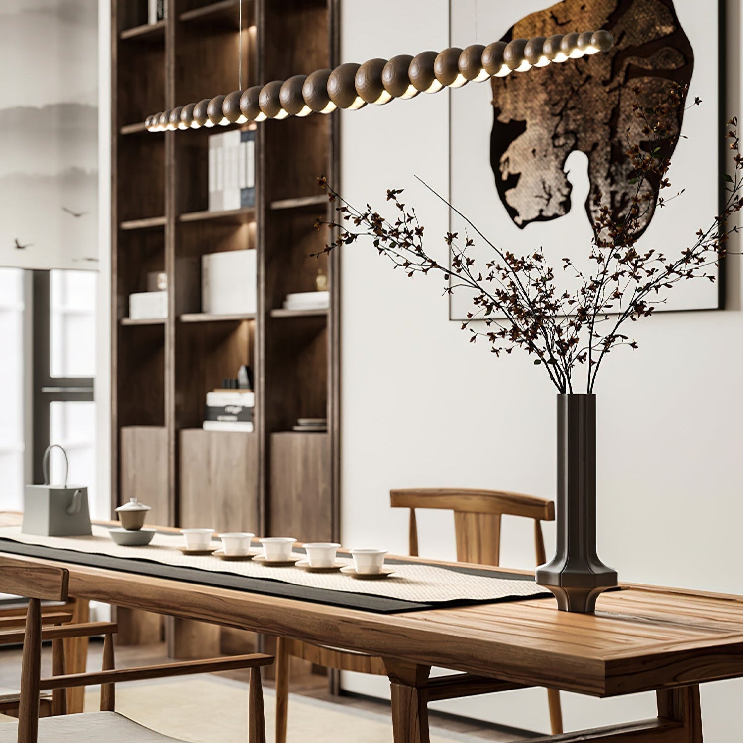 Freyza | Wood Pendant Light – Kitchen Dining Room