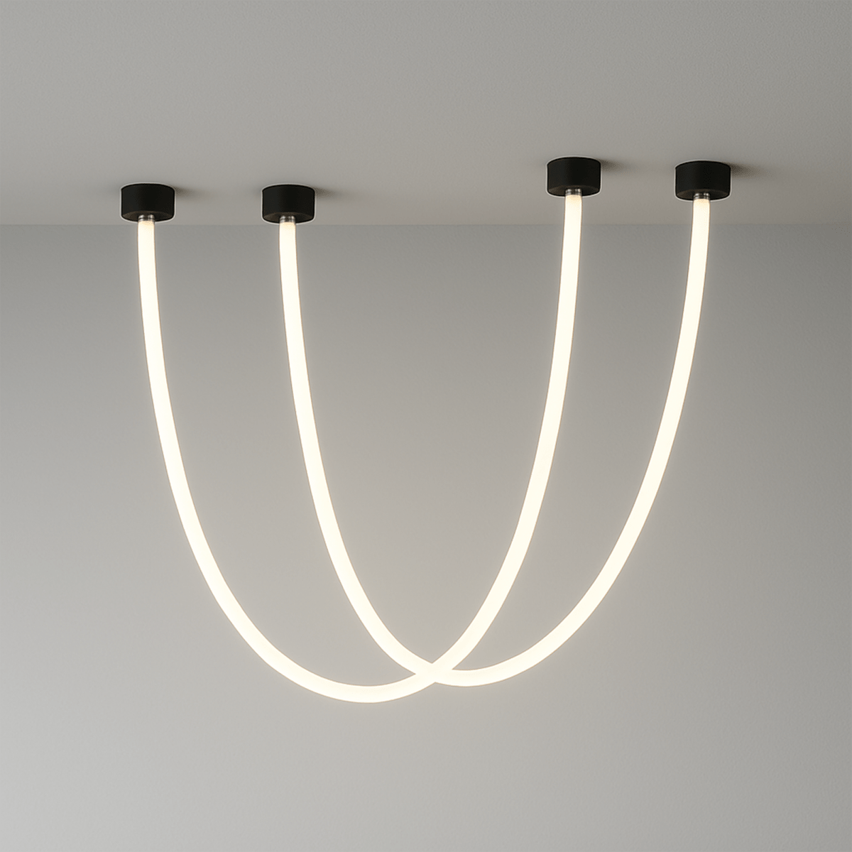 Freyza - FiloStone | Elegant Black LED Modern Chandelier for Contemporary Spaces