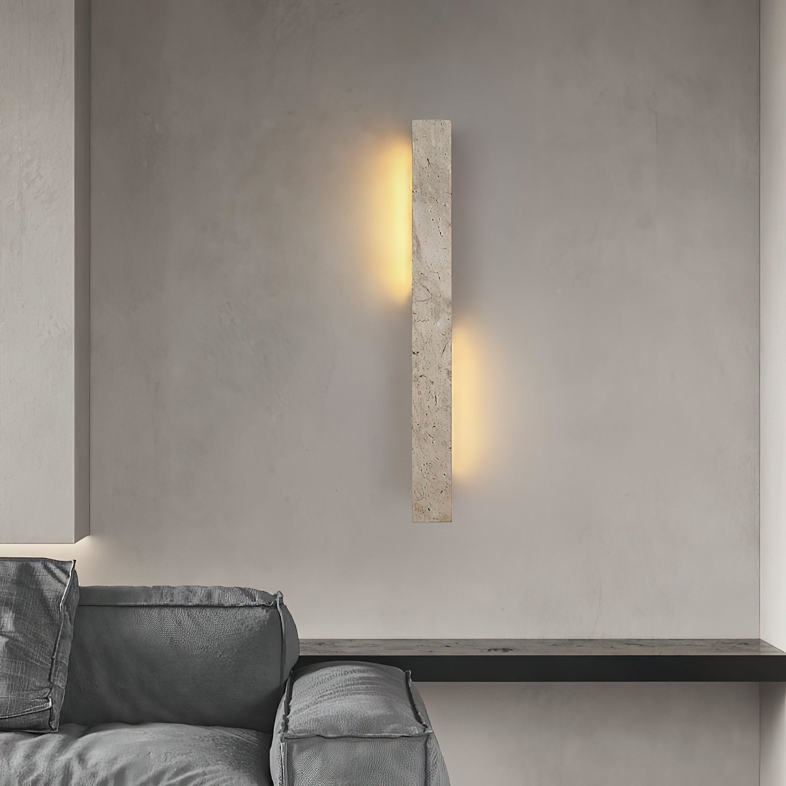 Freyza | Eurdora Travertin-Wandleuchte – Schlafzimmer, Flur