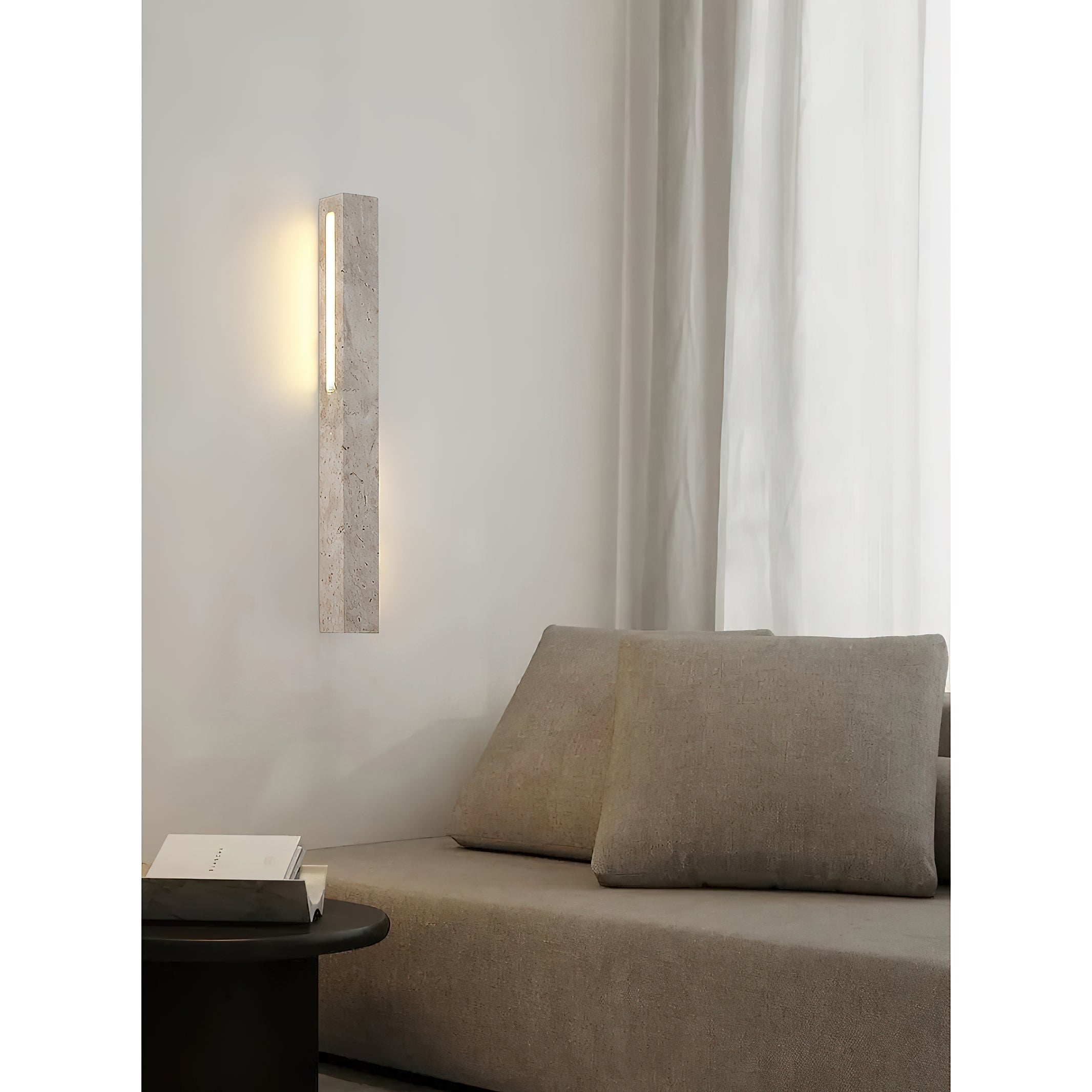 Freyza | Eurdora Travertin-Wandleuchte – Schlafzimmer, Flur