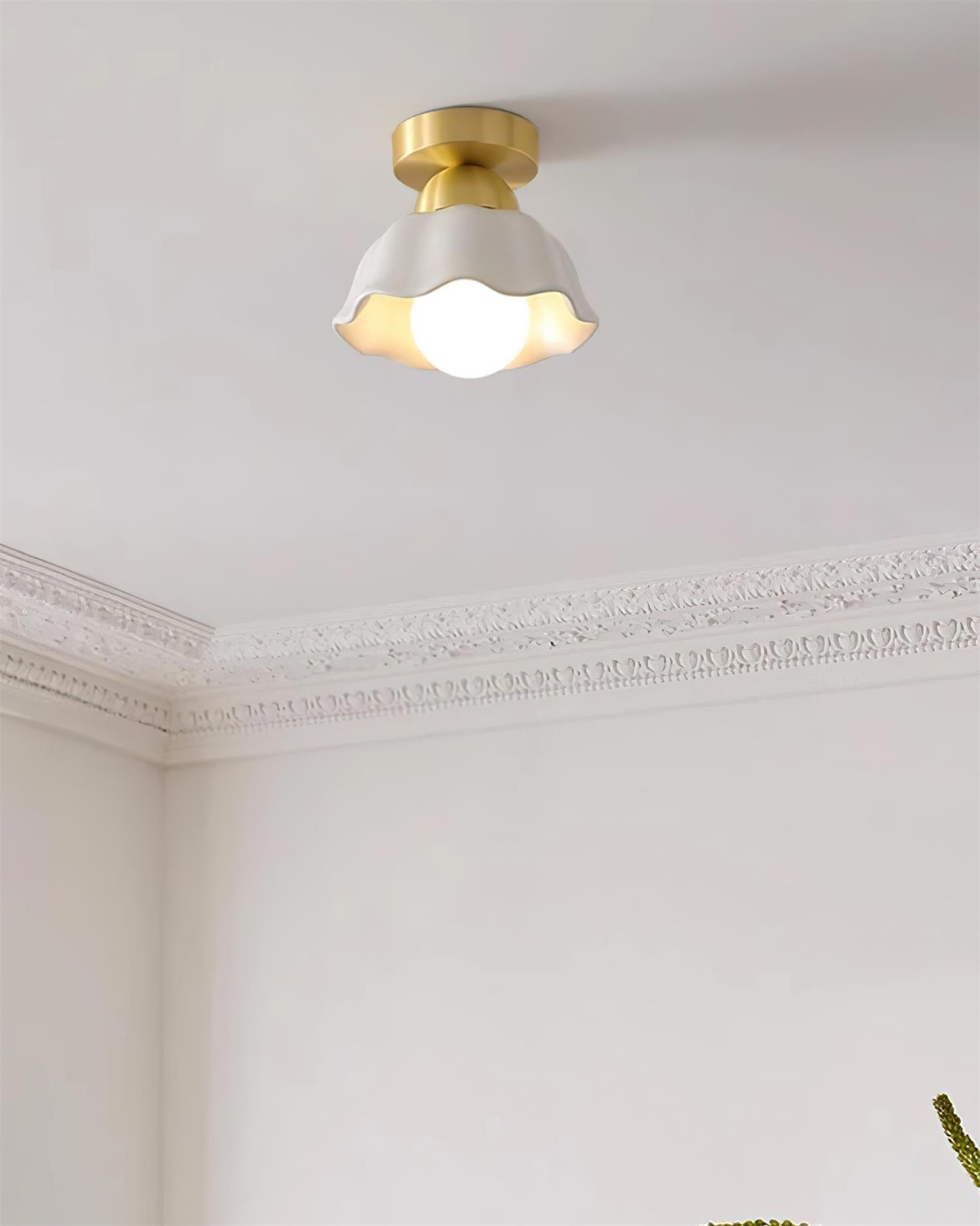 Freyza | Opila Gold Blanc Lampe de plafond encastrée en or blanc – Chambre Couloir Cuisine