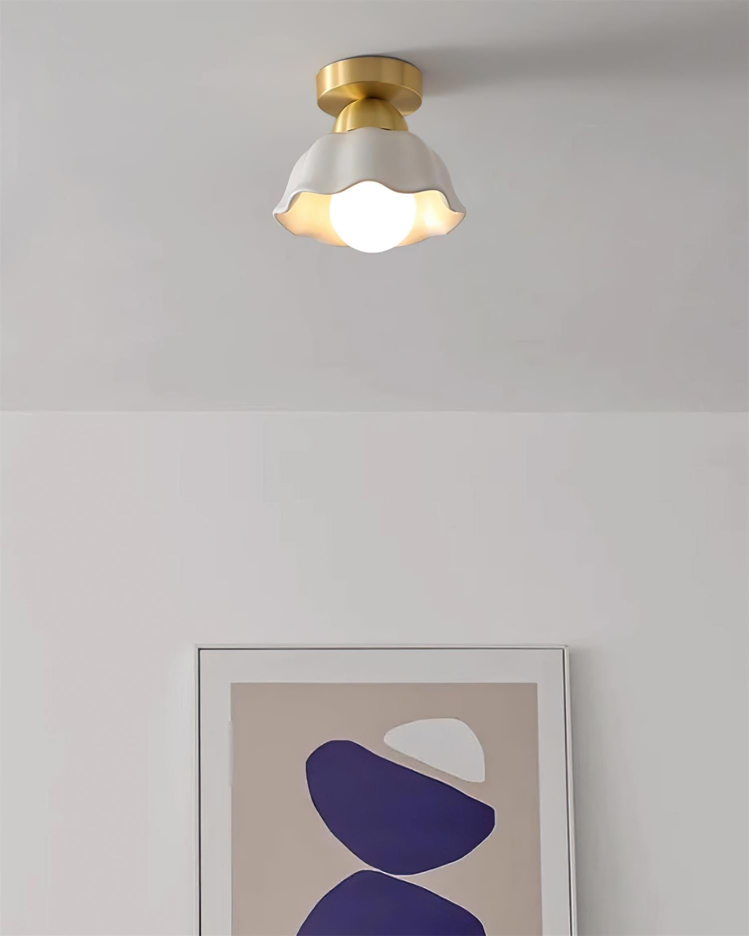 Freyza | Opila Gold Blanc Lampe de plafond encastrée en or blanc – Chambre Couloir Cuisine