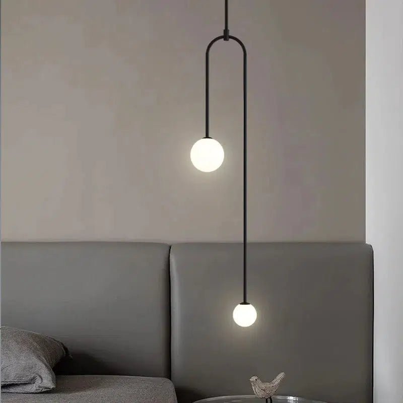 Freyza - FirLight | Stylish Black Glass Pendant Lighting Fixture with Minimalist Design