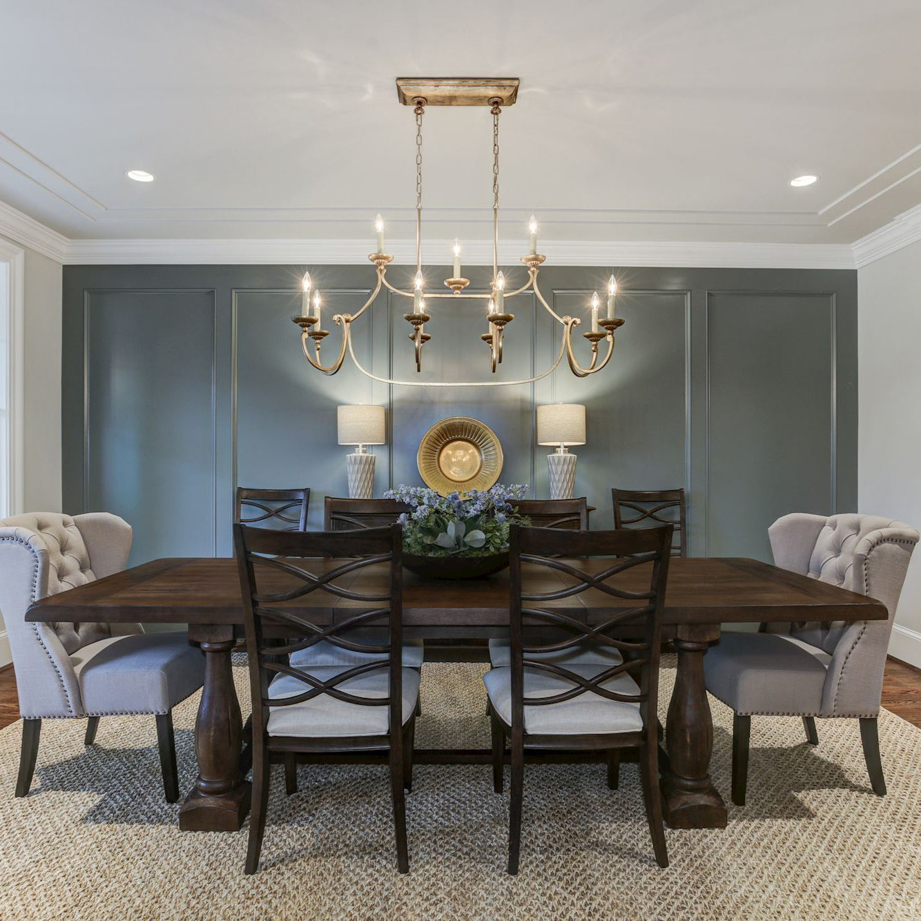Freyza | Ercare Vintage Industrial Brass Fabric Chandelier – Industrial Dining Room Living Room