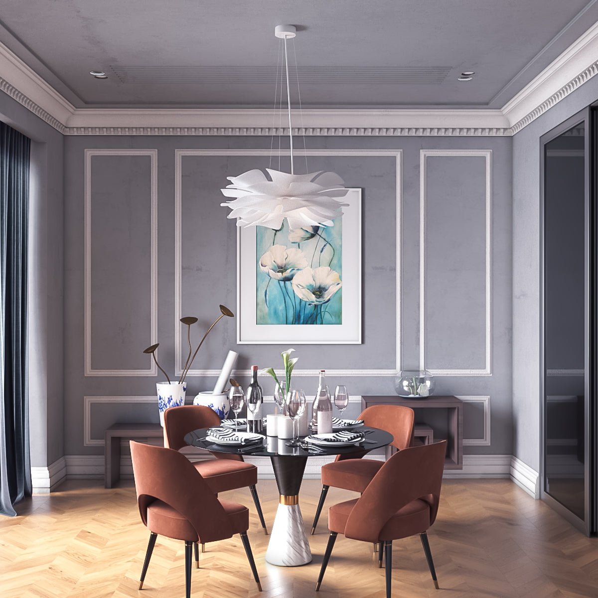 Freyza - FleurBloom | Elegant Modern Floral Design Chandelier Light