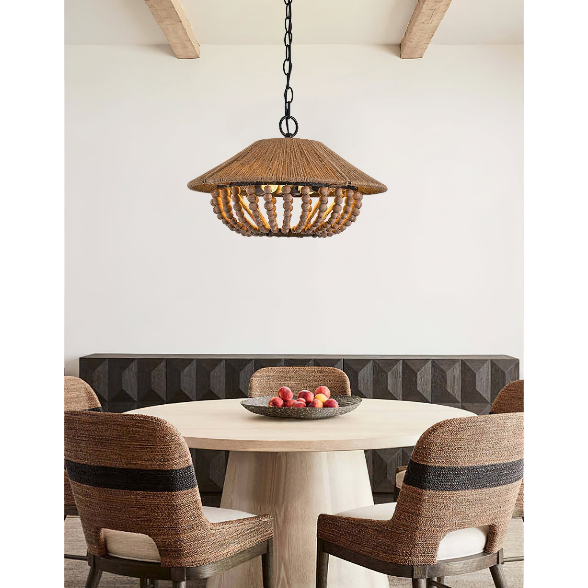Freyza | Elmarion Elegance Natural Wood Pendant Light – Farmhouse Kitchen Dining Room