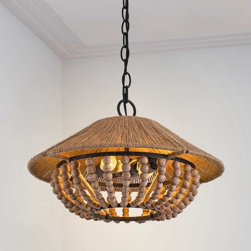 Freyza | Elmarion Elegance Natural Wood Pendant Light – Farmhouse Kitchen Dining Room