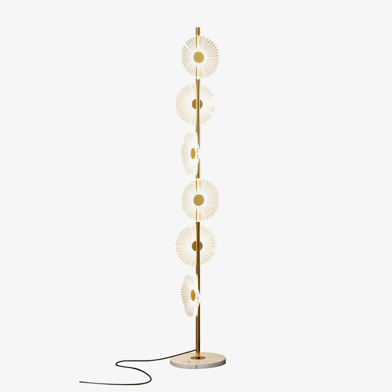 Freyza | Lampe sur pied blanc doré – Salon et chambre modernes