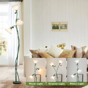 Floralis | Elegant Green Iron Flower Floor Lamp for Living Room 0