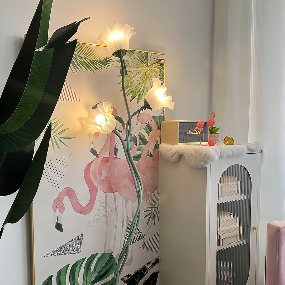 Floralis | Elegant Green Iron Flower Floor Lamp for Living Room 2