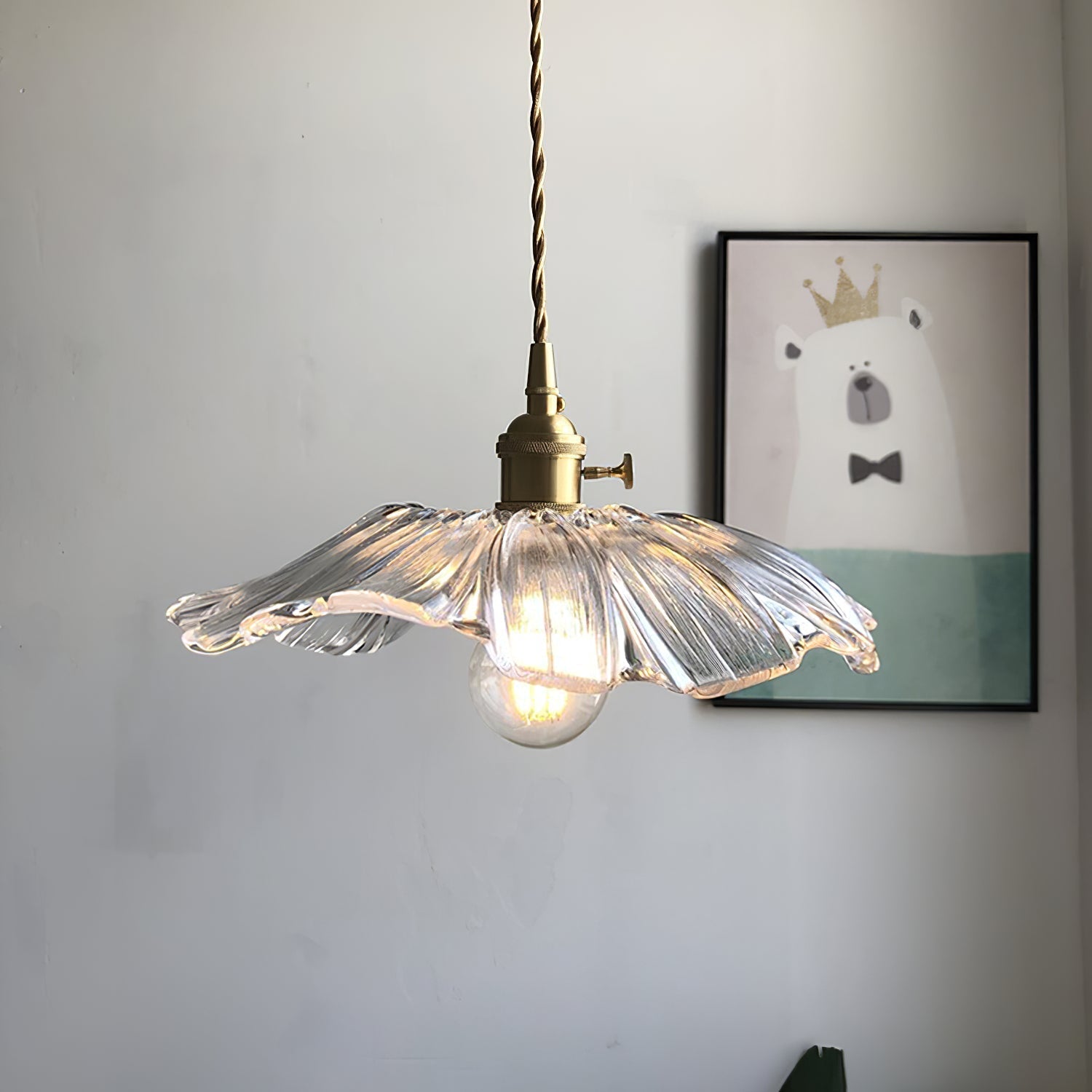 Freyza | Aurvarira Art Brass Brass Glass Pendant Light – Kitchen Dining Room