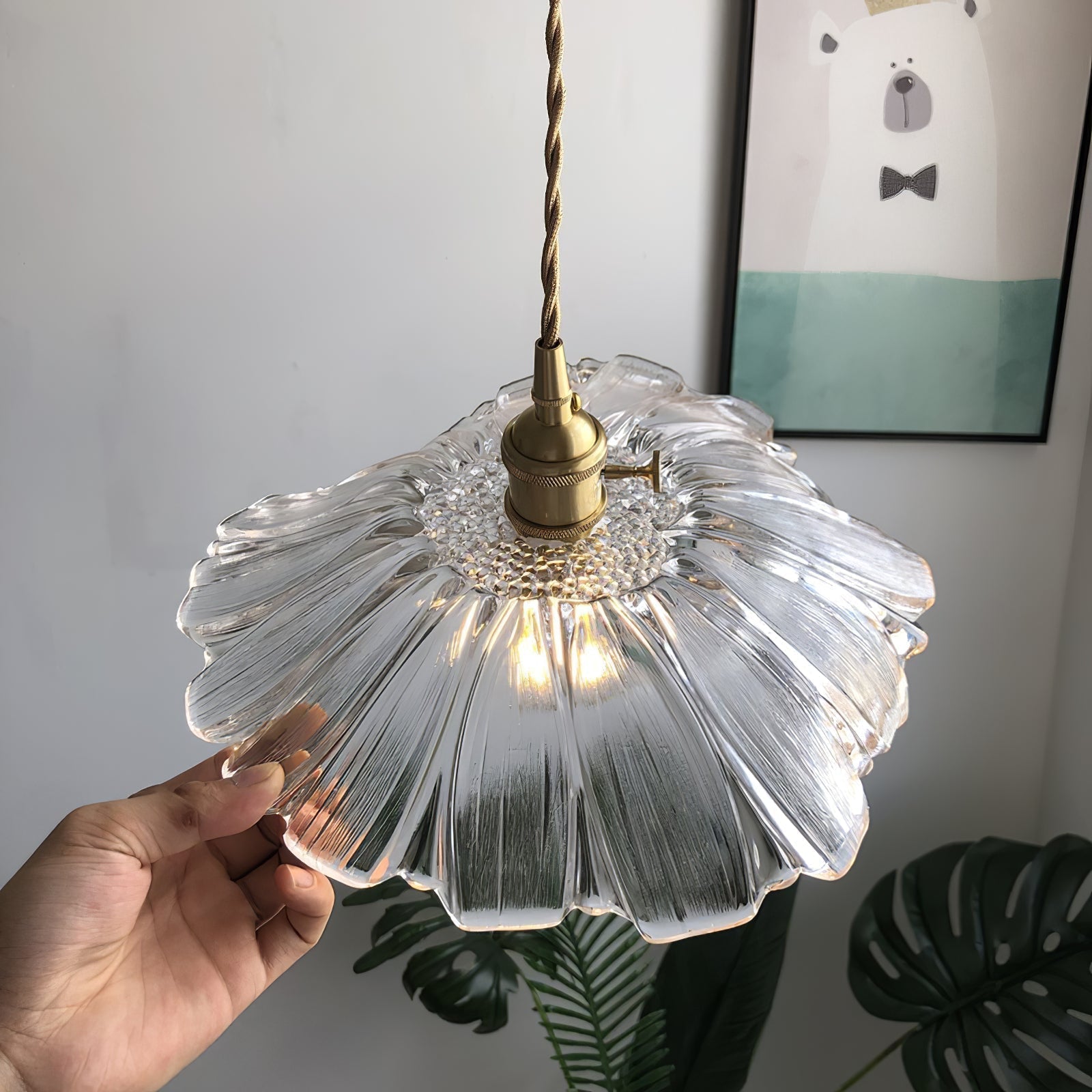 Freyza | Aurvarira Art Brass Brass Glass Pendant Light – Kitchen Dining Room