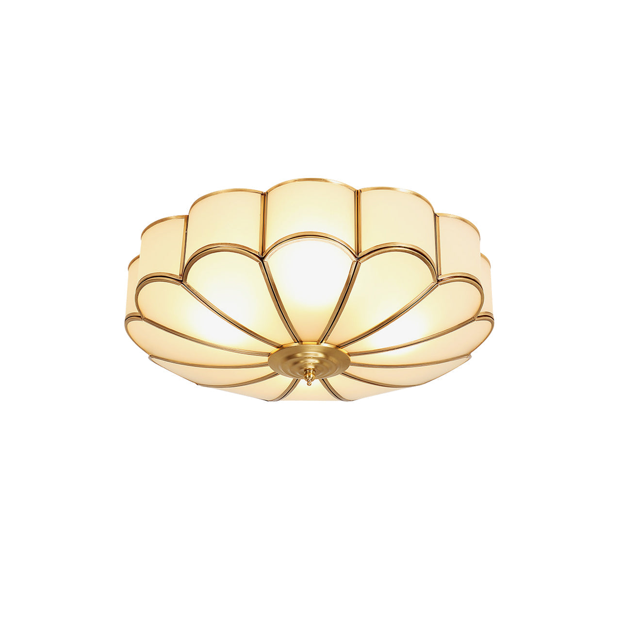 Freyza | Lampe de plafond en laiton et verre en forme de fleur viraéenne – Chambre à coucher, salon