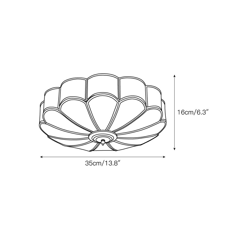 Freyza | Lampe de plafond en laiton et verre en forme de fleur viraéenne – Chambre à coucher, salon
