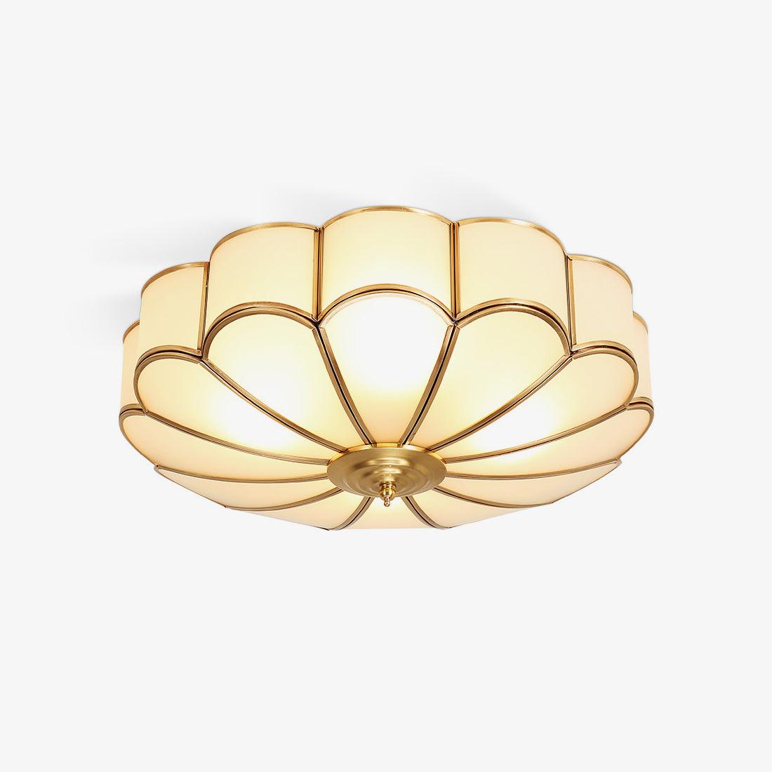 Freyza | Plafonnier affleurant en laiton et verre – Chambre, couloir, cuisine
