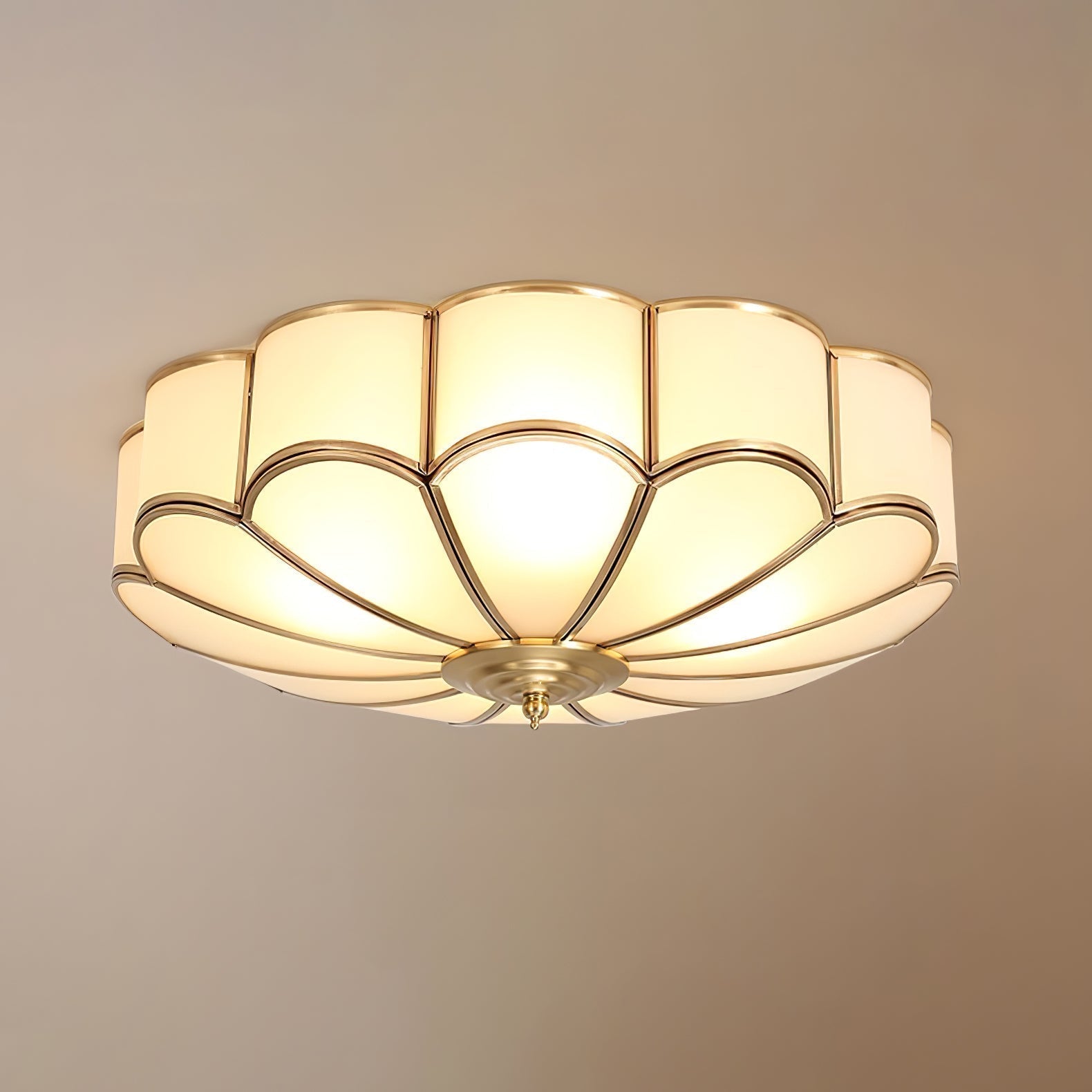 Freyza | Plafonnier affleurant en laiton et verre – Chambre, couloir, cuisine