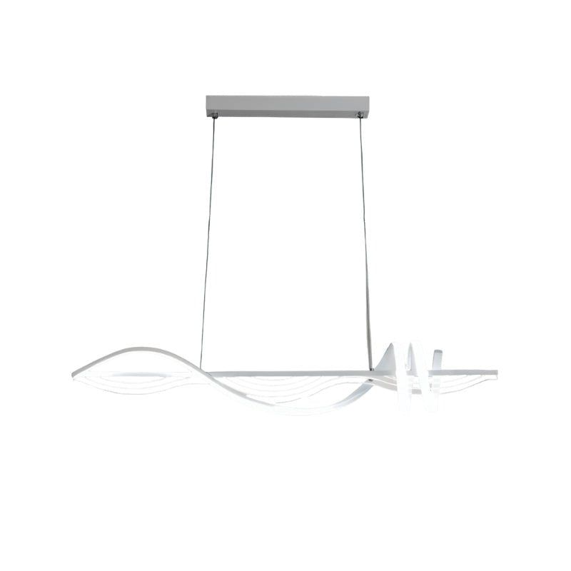Freyza - FluoWave | Modern Black Aluminum Adjustable Chandelier Light