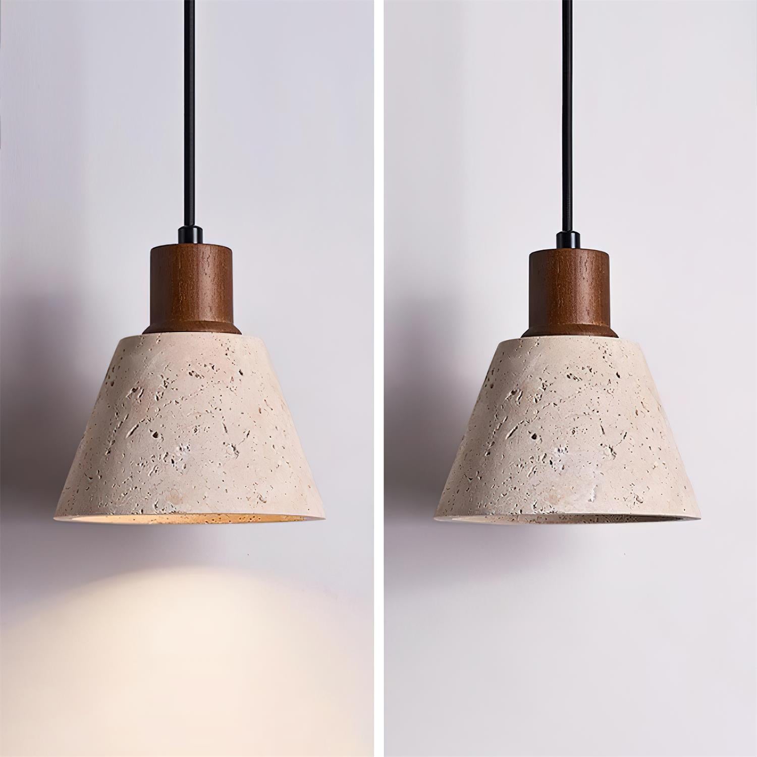 Freyza | Suspension Ritta en travertin – Lampe pour cuisine et salle à manger
