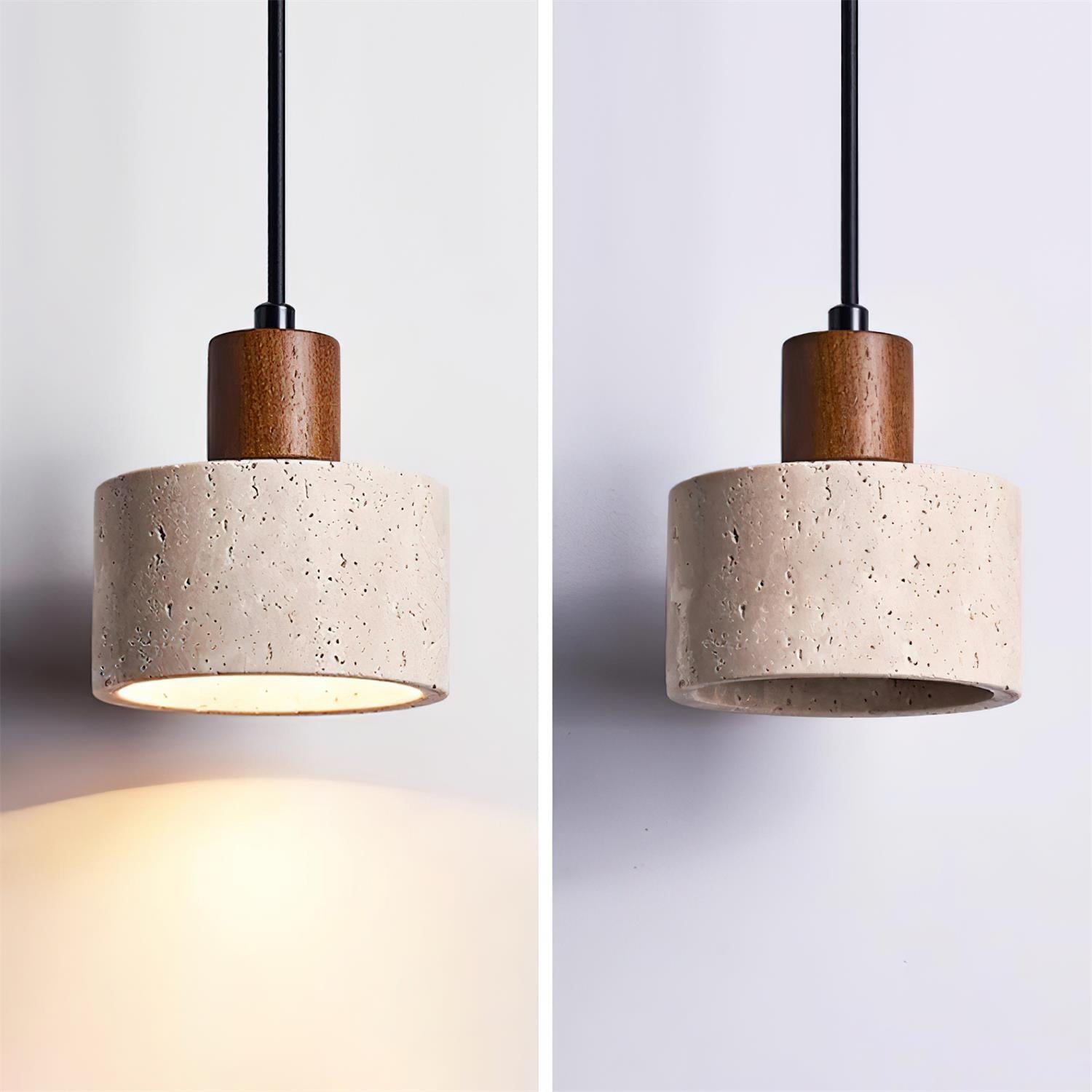 Freyza | Suspension Ritta en travertin – Lampe pour cuisine et salle à manger