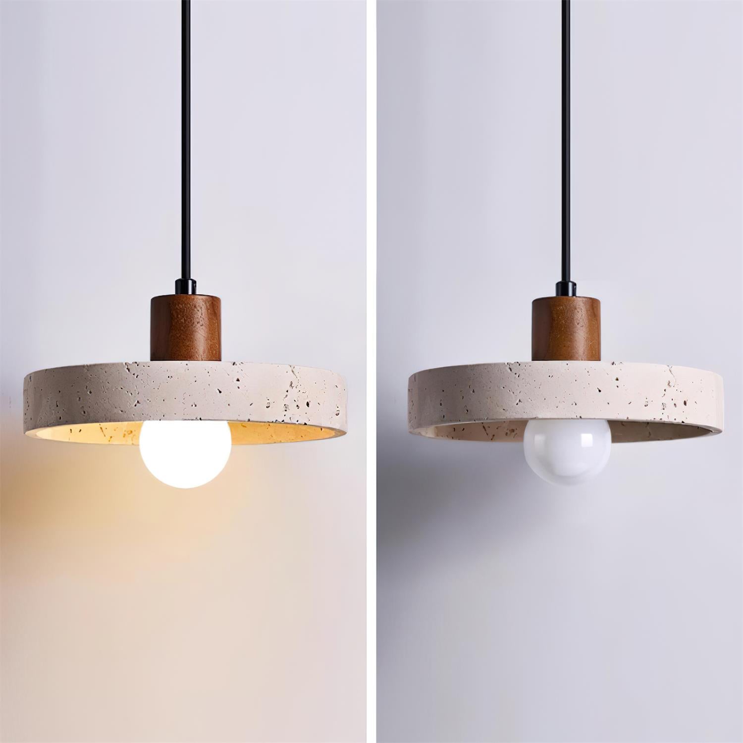 Freyza | Suspension Ritta en travertin – Lampe pour cuisine et salle à manger