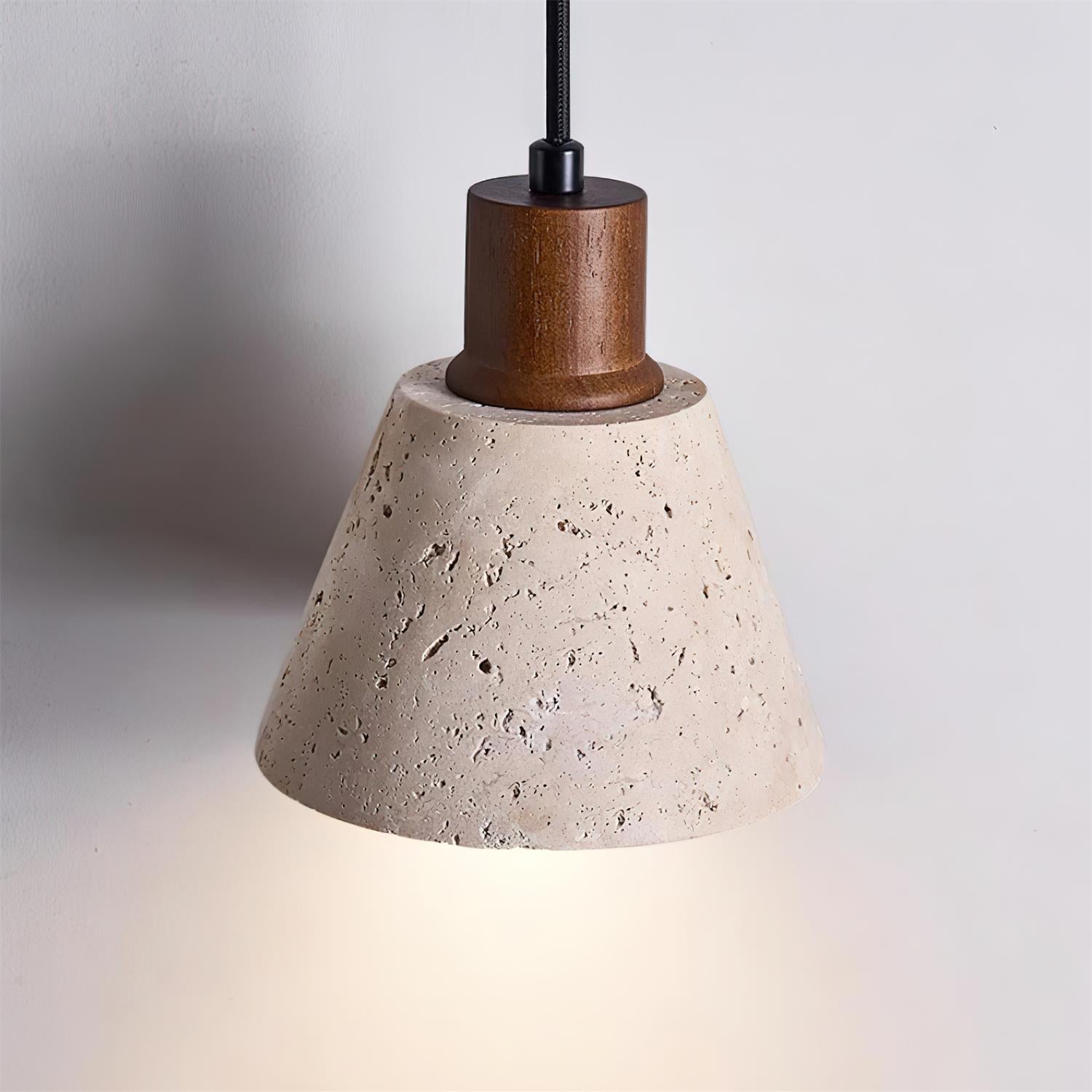 Freyza | Suspension Ritta en travertin – Lampe pour cuisine et salle à manger