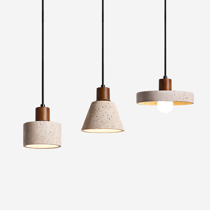 Freyza | Suspension Ritta en travertin – Lampe pour cuisine et salle à manger