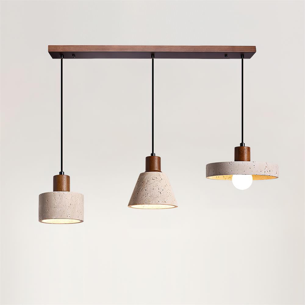 Freyza | Suspension Ritta en travertin – Lampe pour cuisine et salle à manger