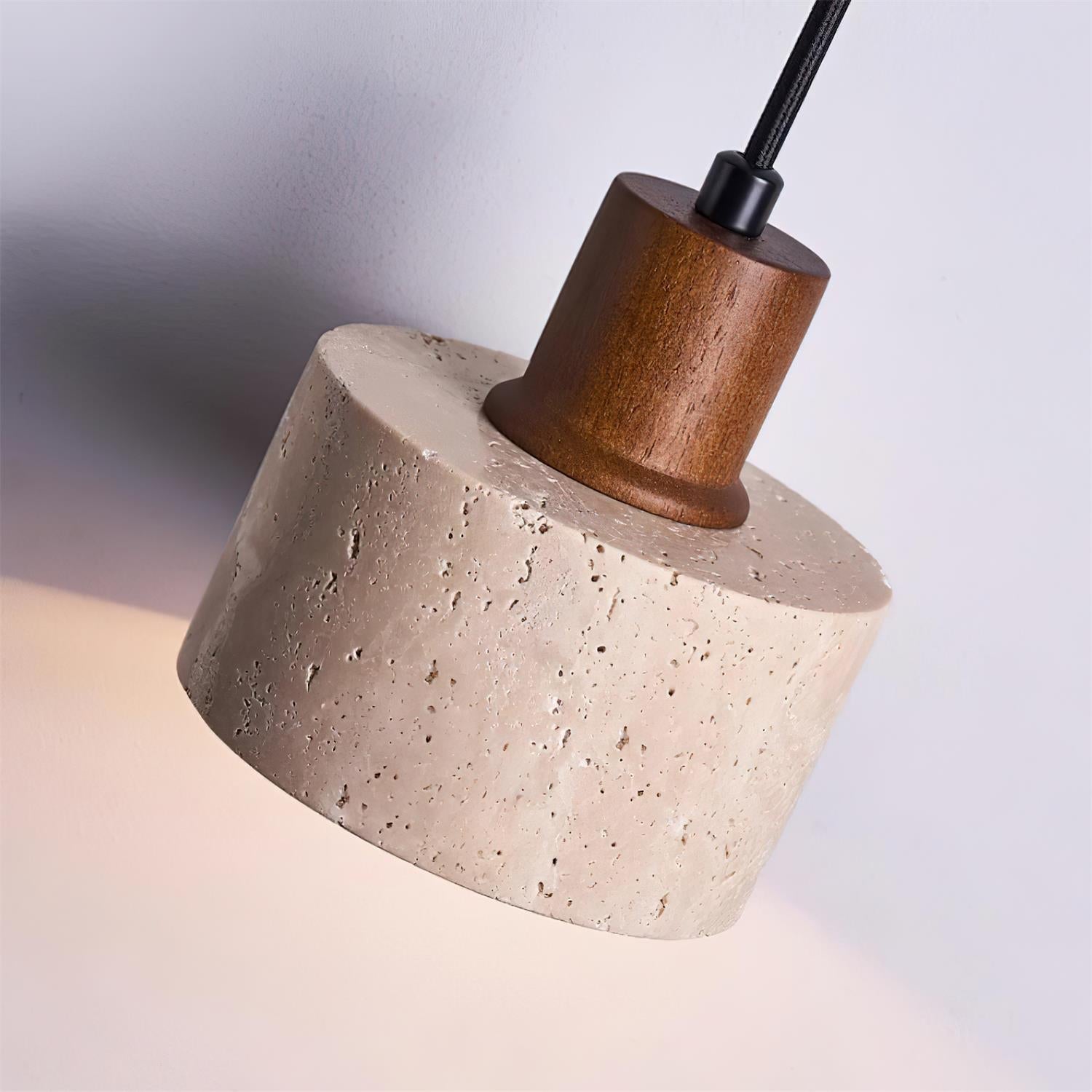 Freyza | Suspension Ritta en travertin – Lampe pour cuisine et salle à manger