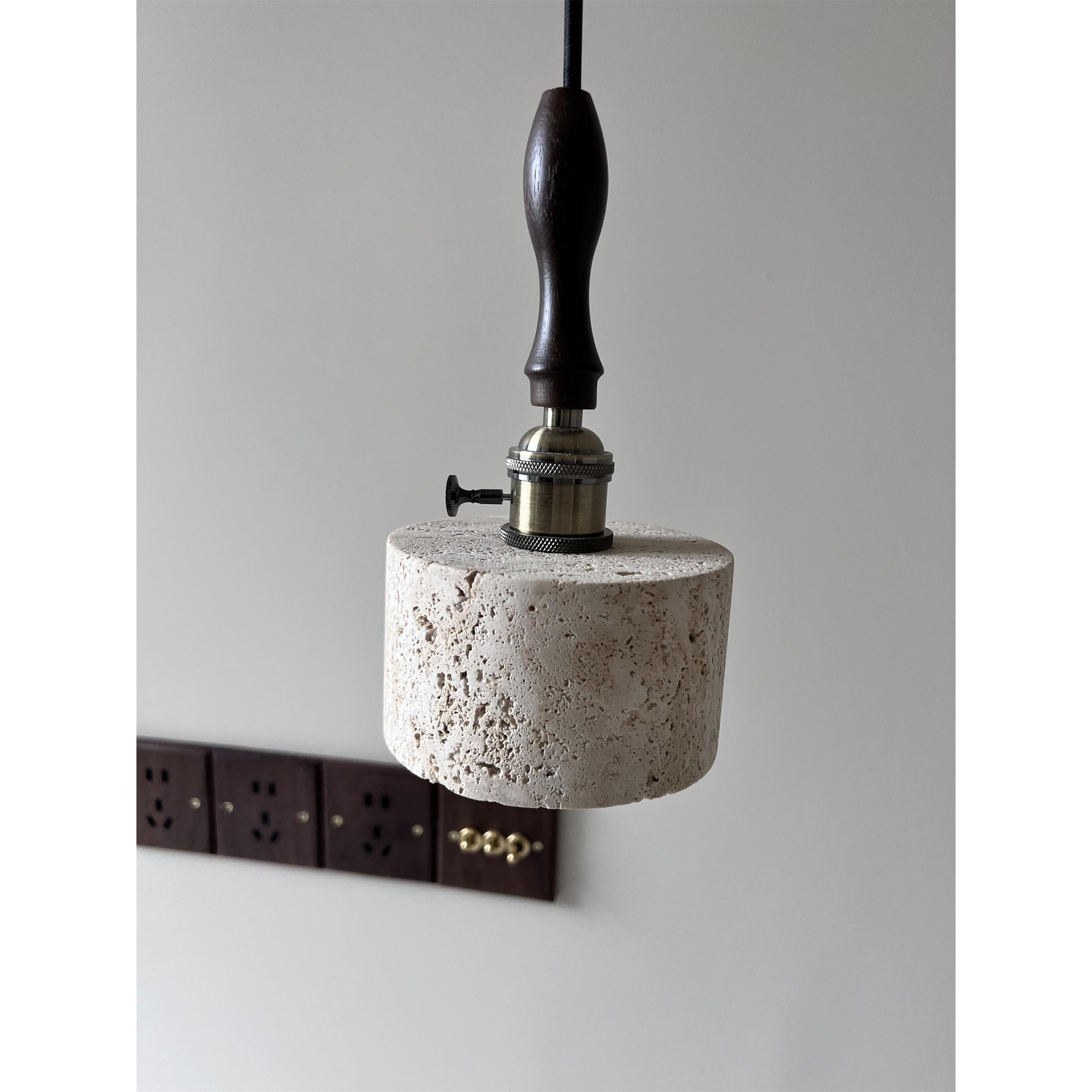 Freyza | Sycaran Walnut Travertine Pendant Light – Kitchen Dining Room