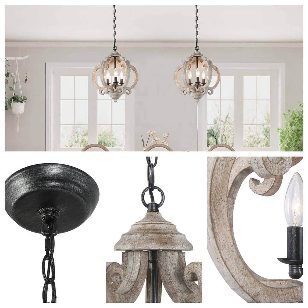 Freyza | Myviniel Vintage Industrial Wood Pendant Light – Industrial Kitchen Dining Room