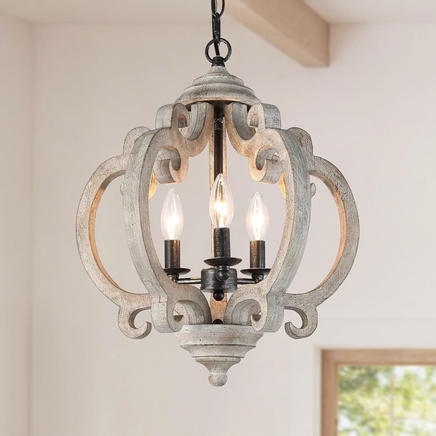 Freyza | Myviniel Vintage Industrial Wood Pendant Light – Industrial Kitchen Dining Room