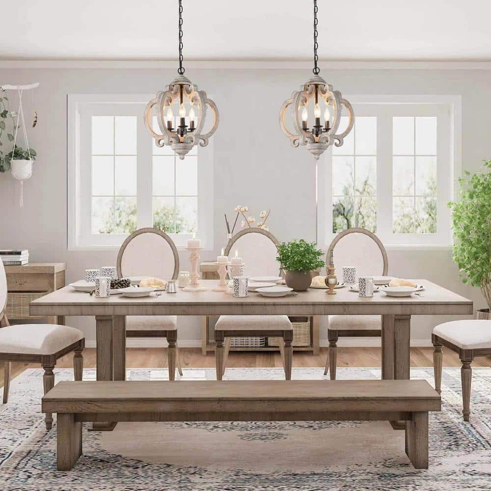 Freyza | Myviniel Vintage Industrial Wood Pendant Light – Industrial Kitchen Dining Room