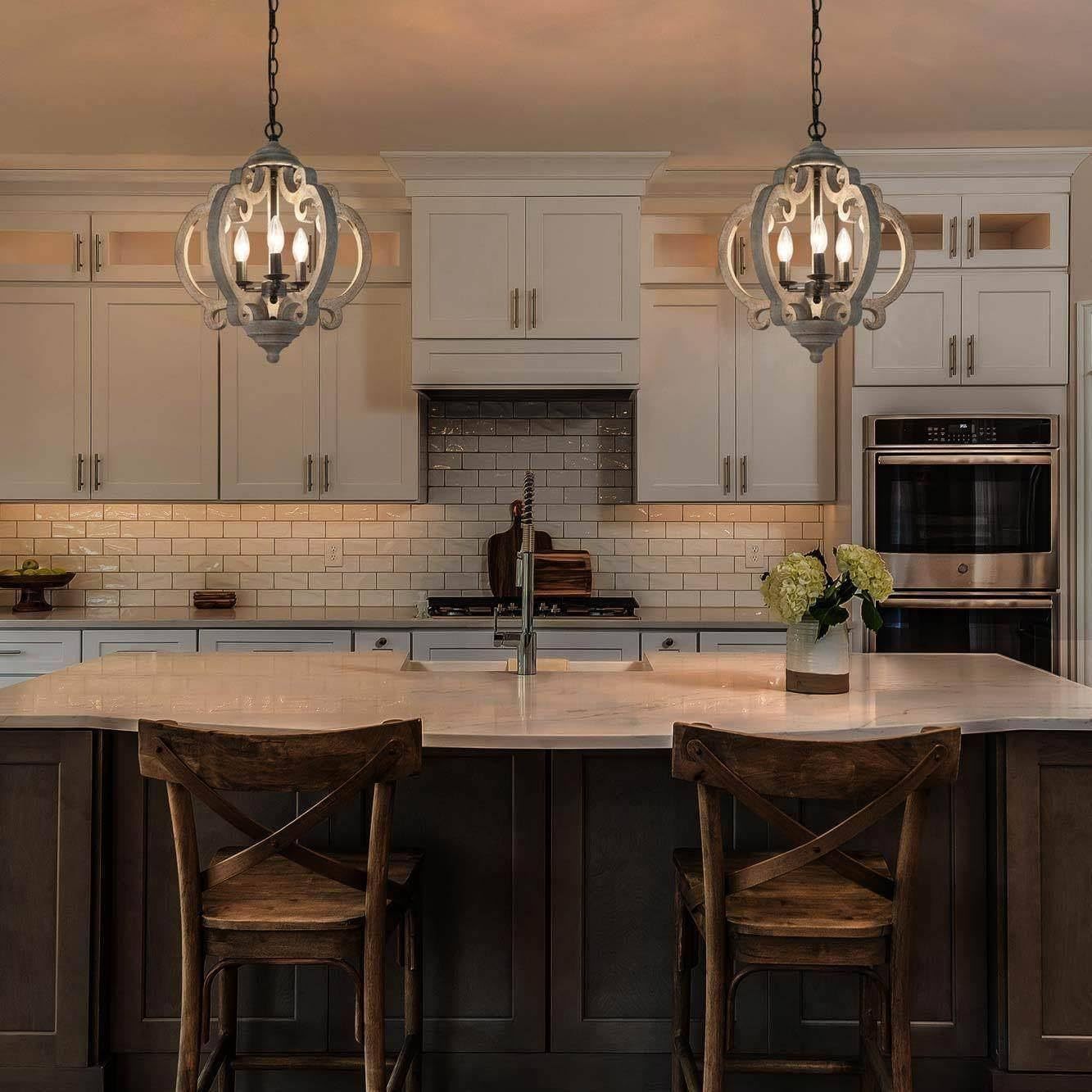 Freyza | Myviniel Vintage Industrial Wood Pendant Light – Industrial Kitchen Dining Room