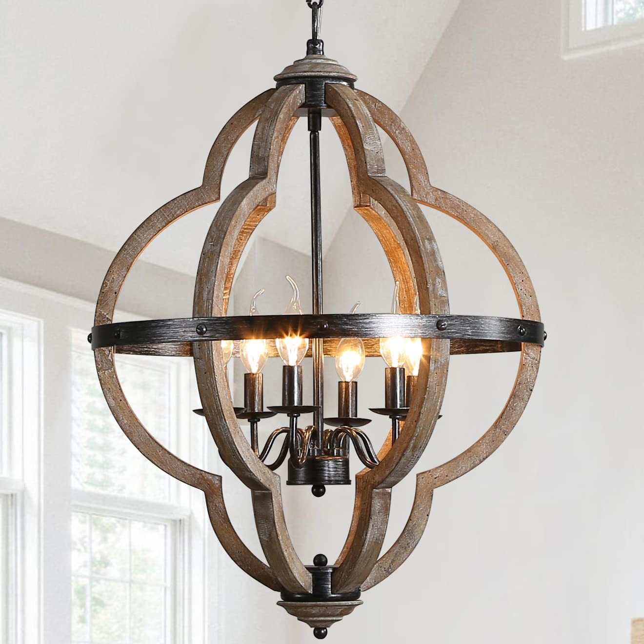 Freyza | Cilorora Vintage Industrial Wood Pendant Light – Industrial Kitchen Dining Room