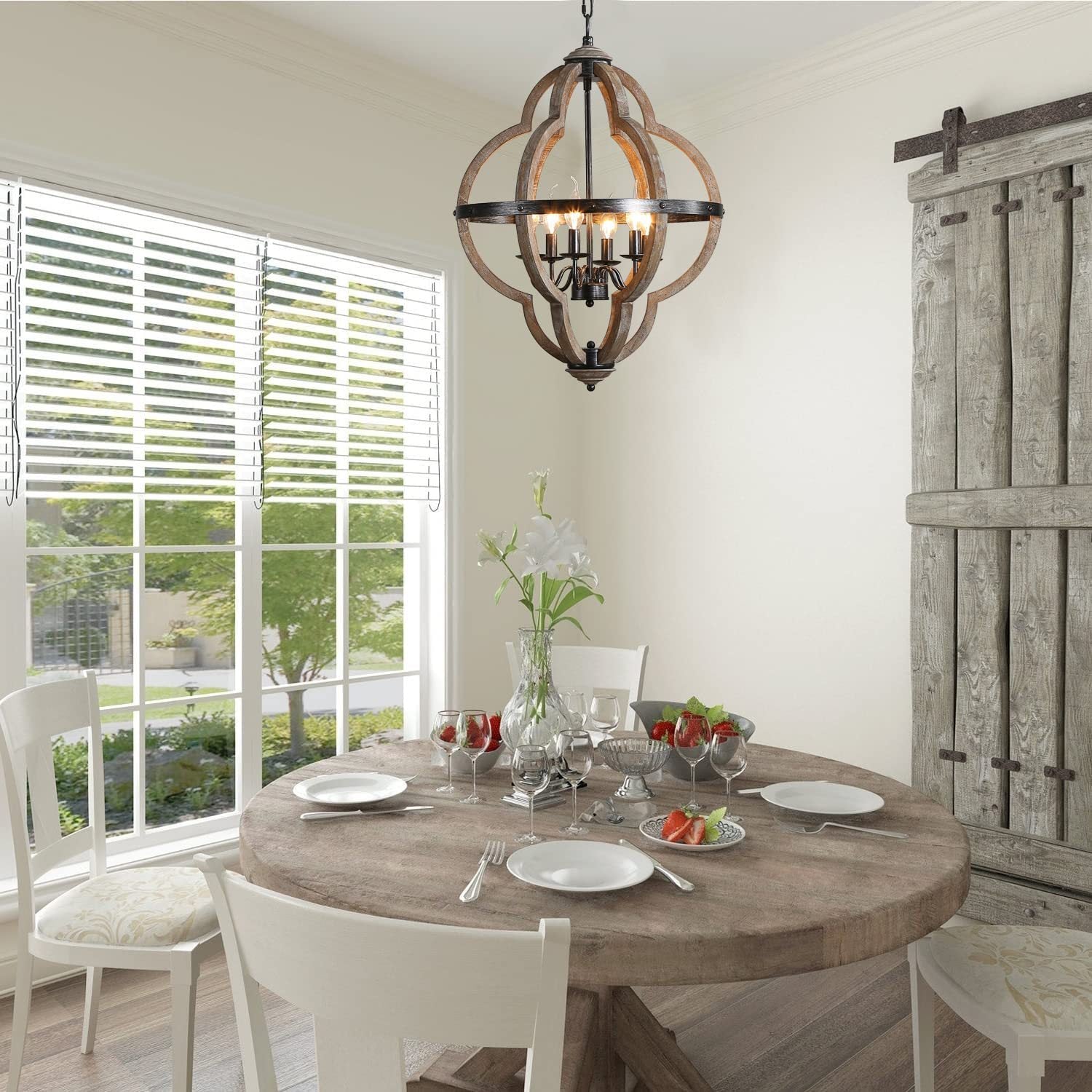 Freyza | Cilorora Vintage Industrial Wood Pendant Light – Industrial Kitchen Dining Room