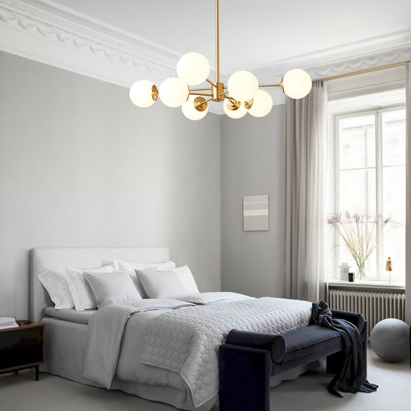Freyza | Himinuva Frosted Globe Glass Chandelier – Dining Room Living Room