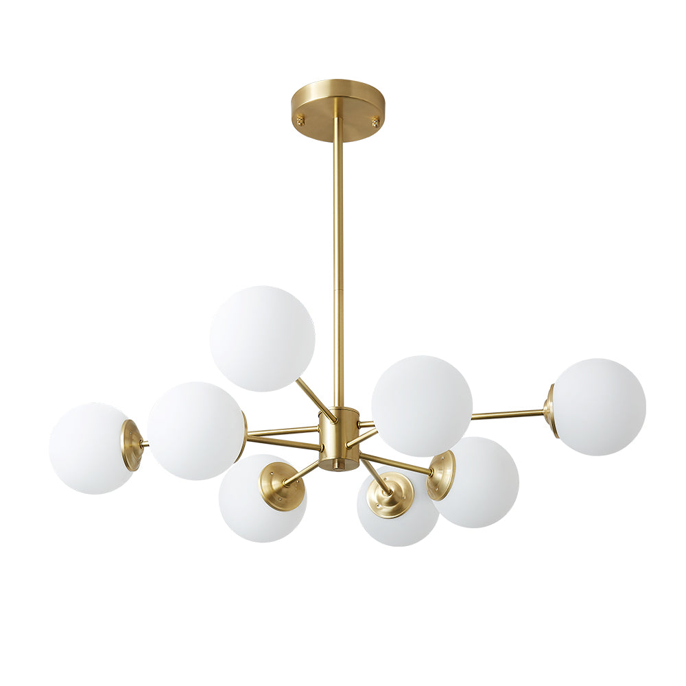 Freyza | Himinuva Frosted Globe Glass Chandelier – Dining Room Living Room
