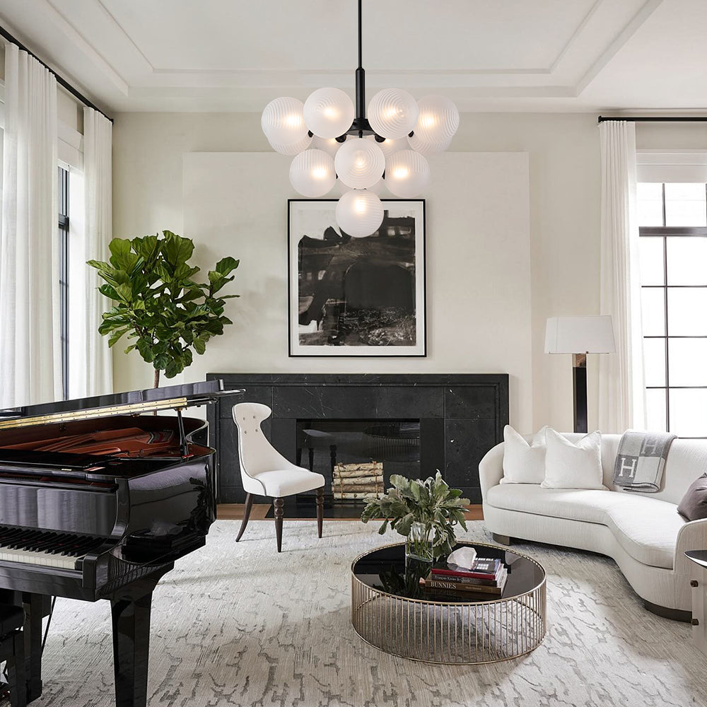 Freyza | Nimbu Glass Chandelier Glass Chandelier – Dining Room Living Room