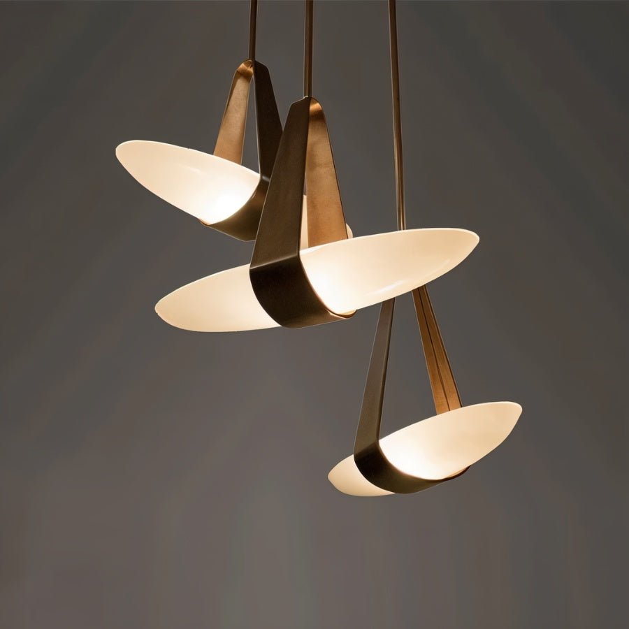 Fune | Elegant Modern Leather and Frosted Glass Pendant Light 4