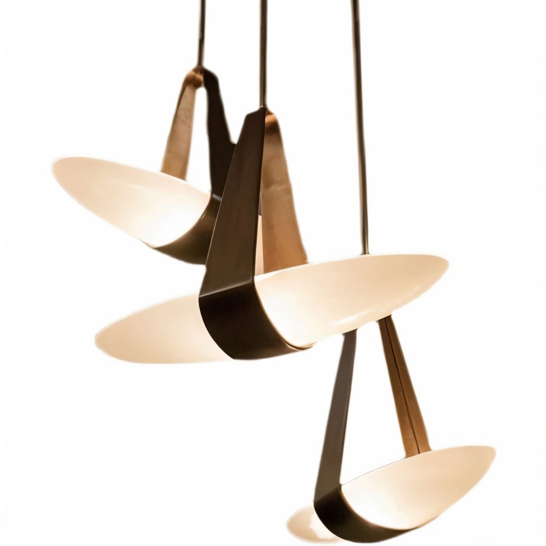 Fune | Elegant Modern Leather and Frosted Glass Pendant Light 8