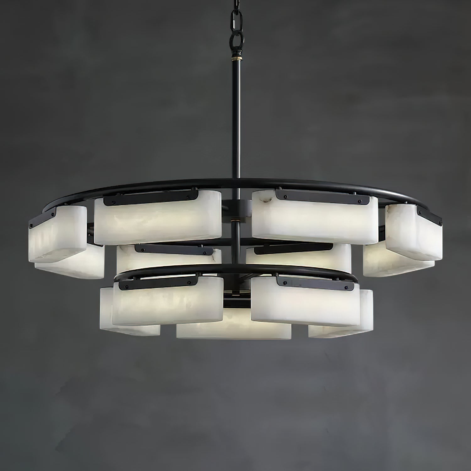 Freyza | Varaeia Brass Alabaster Brass Chandelier – Dining Room Living Room
