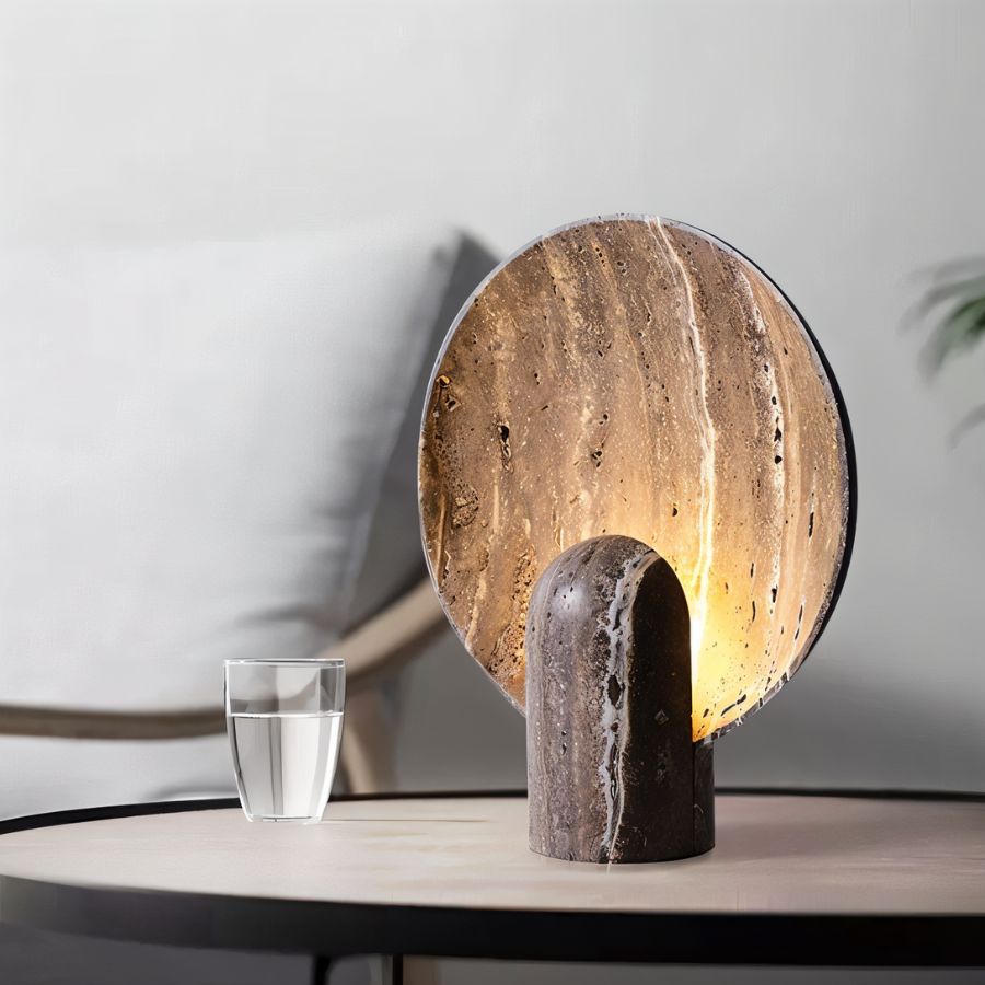 Fysikos | Elegant Artisan Natural Stone Table Lamp for Bedside or Desk 8
