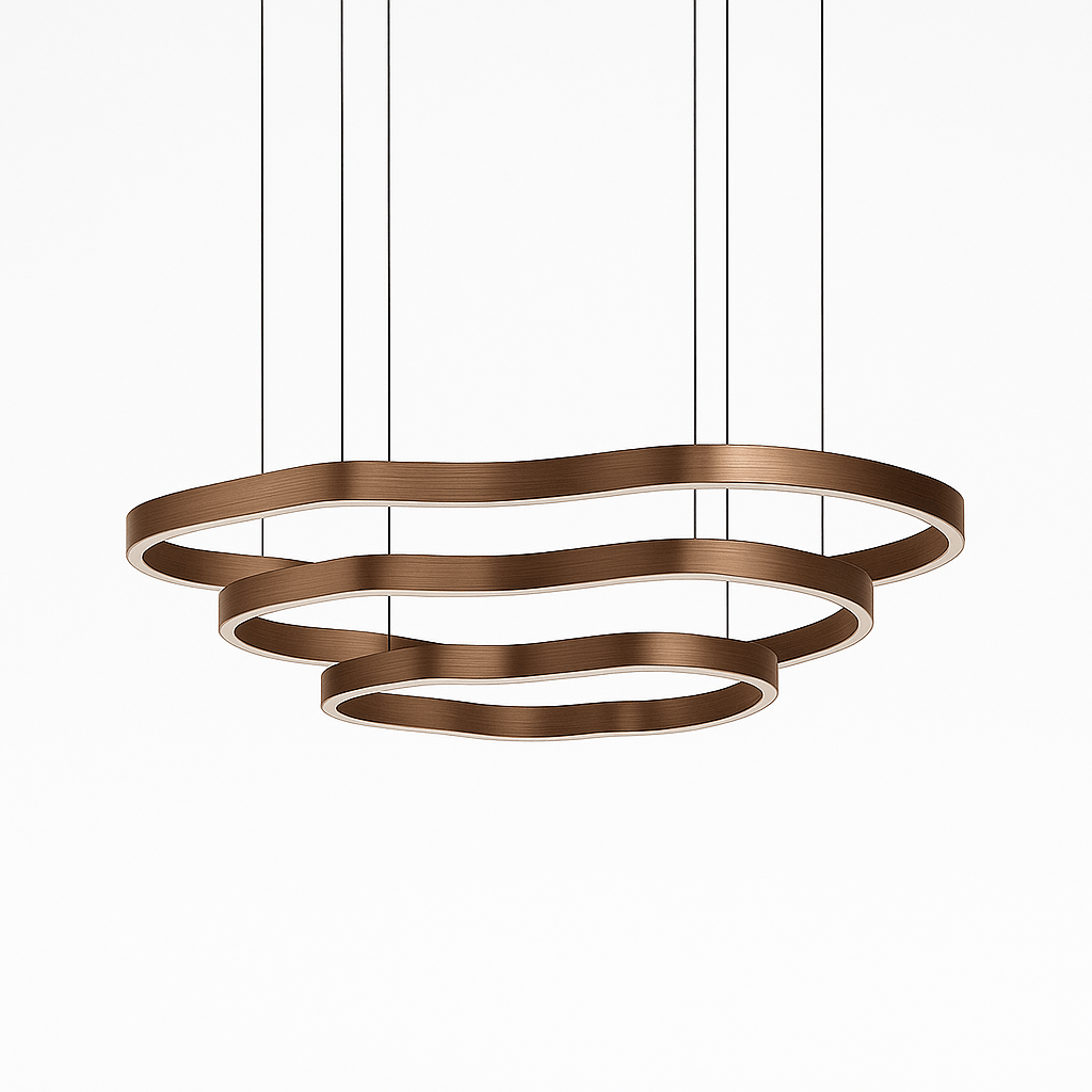 Freyza - Modern Sleek Aluminum Ring Chandelier Light for Dining Room
