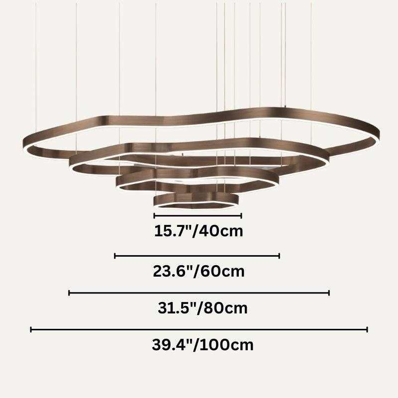 Freyza - Modern Sleek Aluminum Ring Chandelier Light for Dining Room